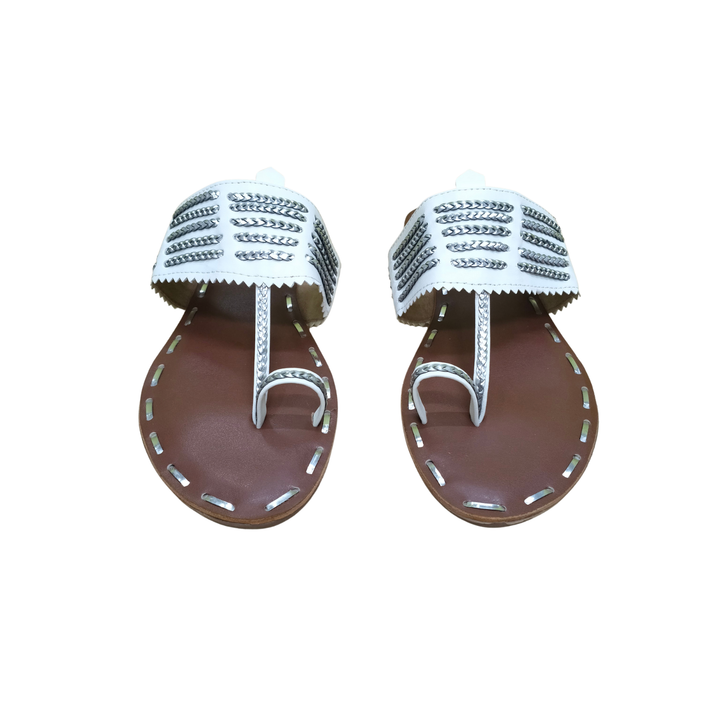 Silver-Stitched Luxury Flat