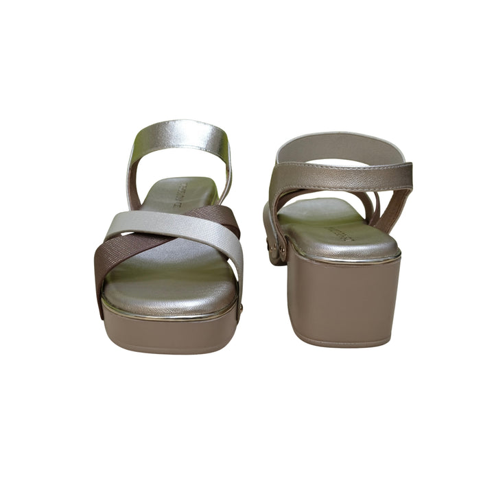 Metallic Horizon Block Heel