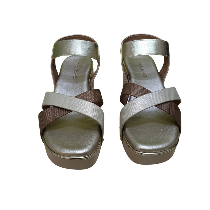 Metallic Horizon Block Heel