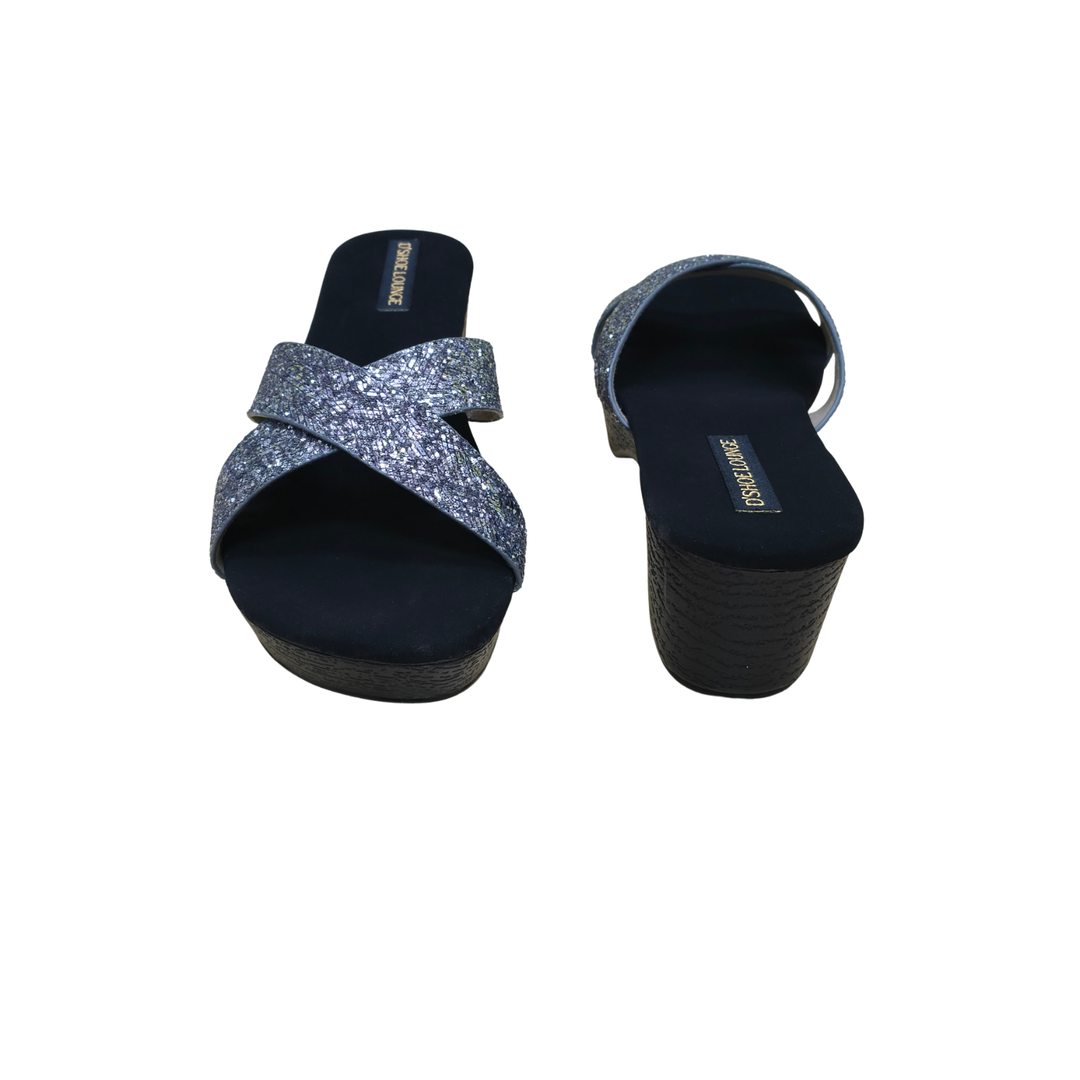 Glitter Cross-Strap Heels