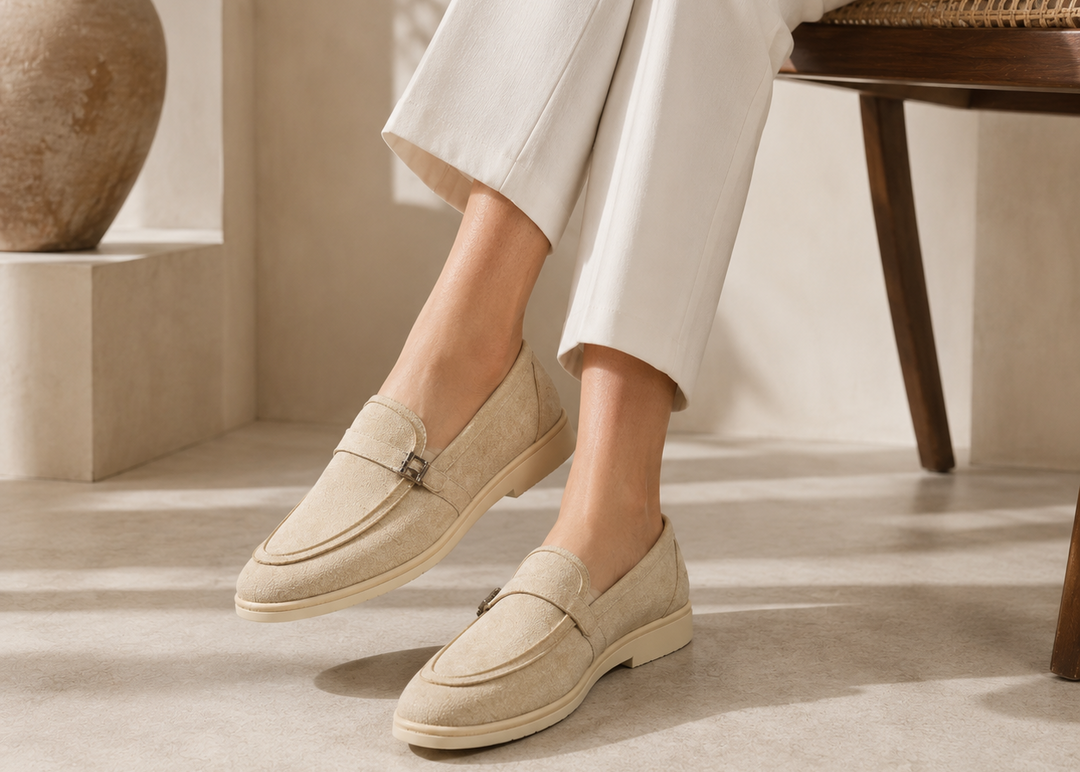 Classic Slip-On Loafers with Metal Accent