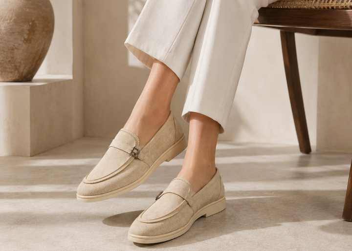 Classic Slip-On Loafers with Metal Accent