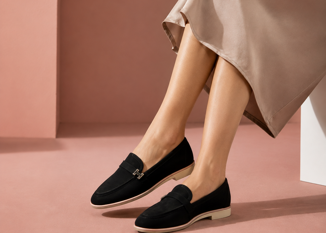 Classic Slip-On Loafers with Metal Accent