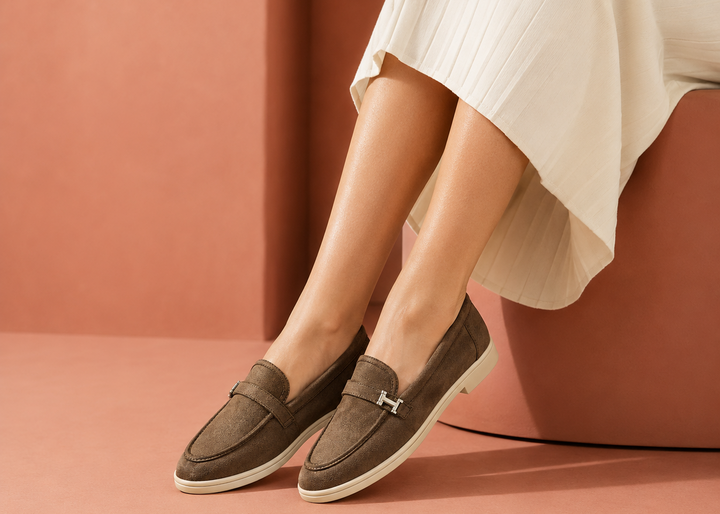 Classic Slip-On Loafers with Metal Accent