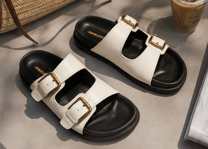 Mila Double Buckle Comfort Slide