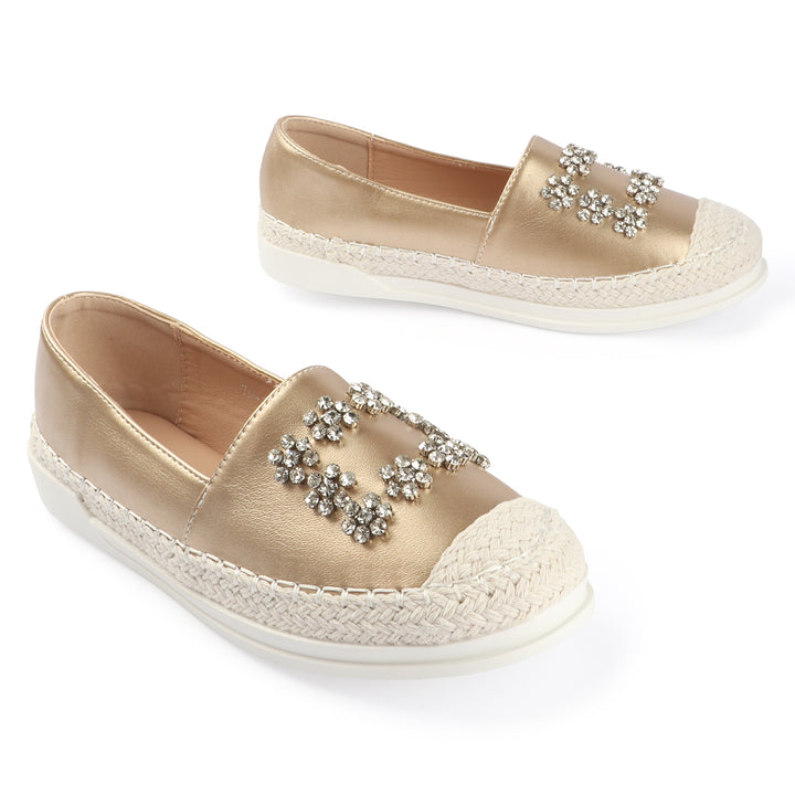 Gold Embellished Espadrille