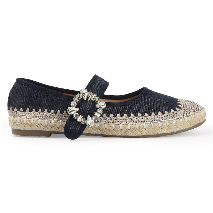 Espadrille Flats with Statement Buckle