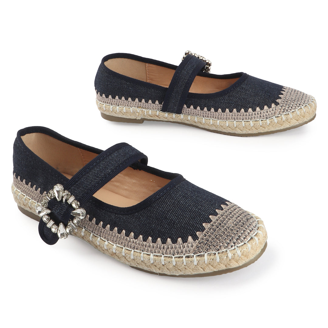 Espadrille Flats with Statement Buckle