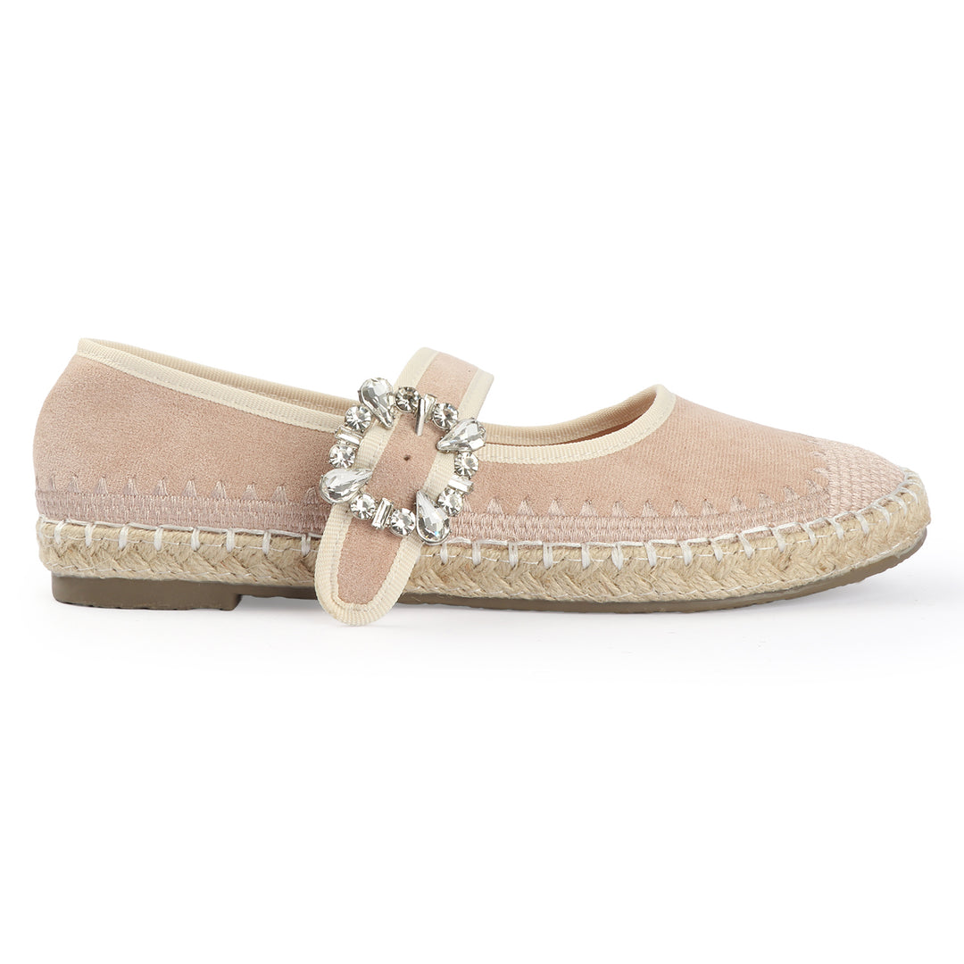 Espadrille Flats with Statement Buckle