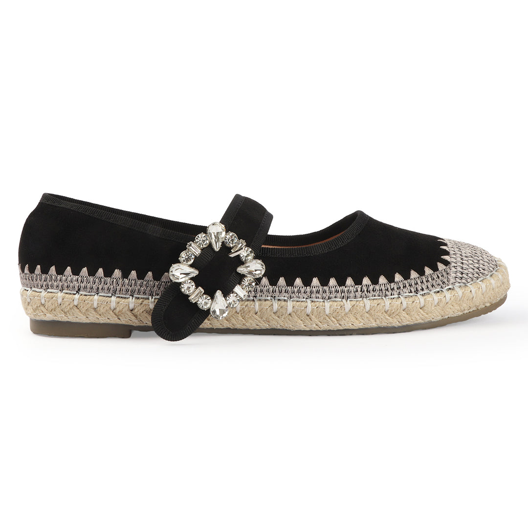 Espadrille Flats with Statement Buckle