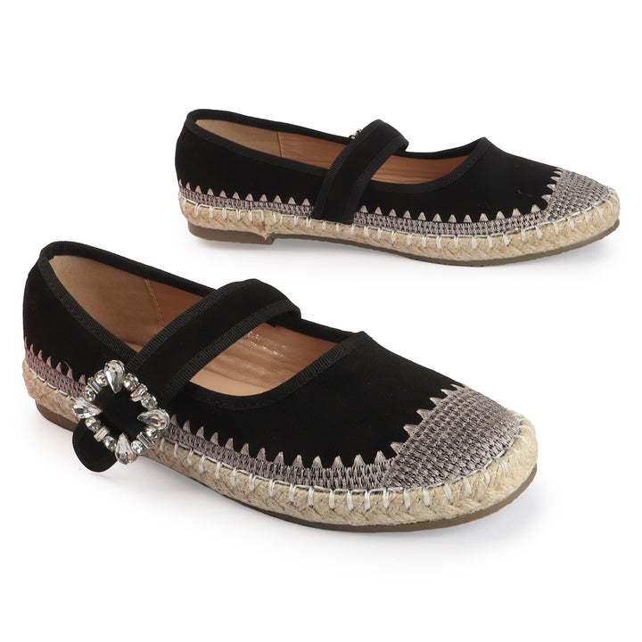 Espadrille Flats with Statement Buckle