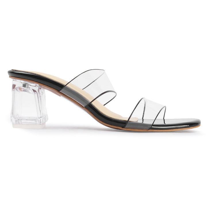 Clear Strap Block Heel