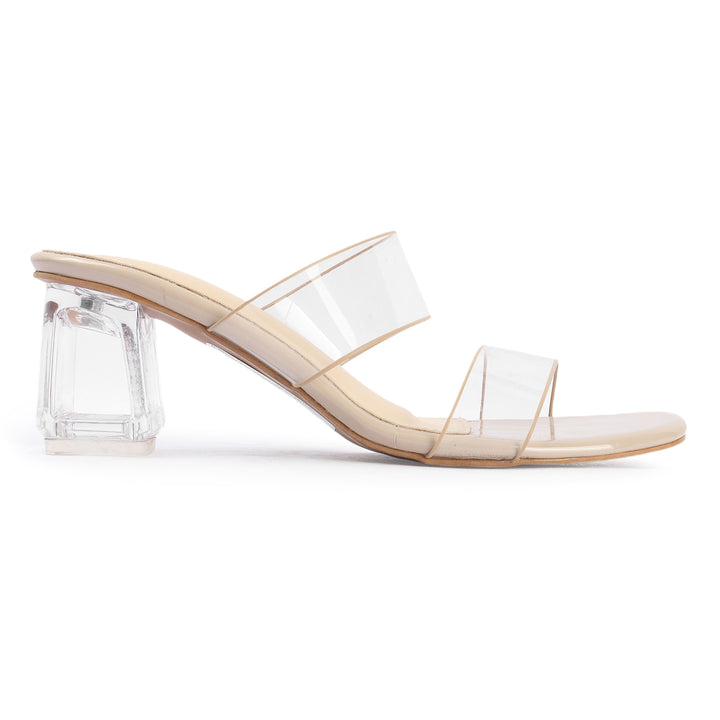 Clear Strap Block Heel