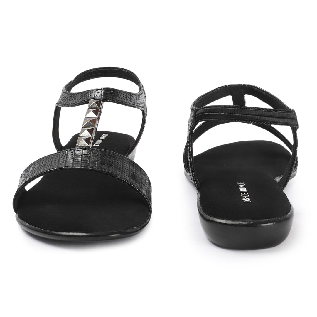 T Strap Flat with Sling Back