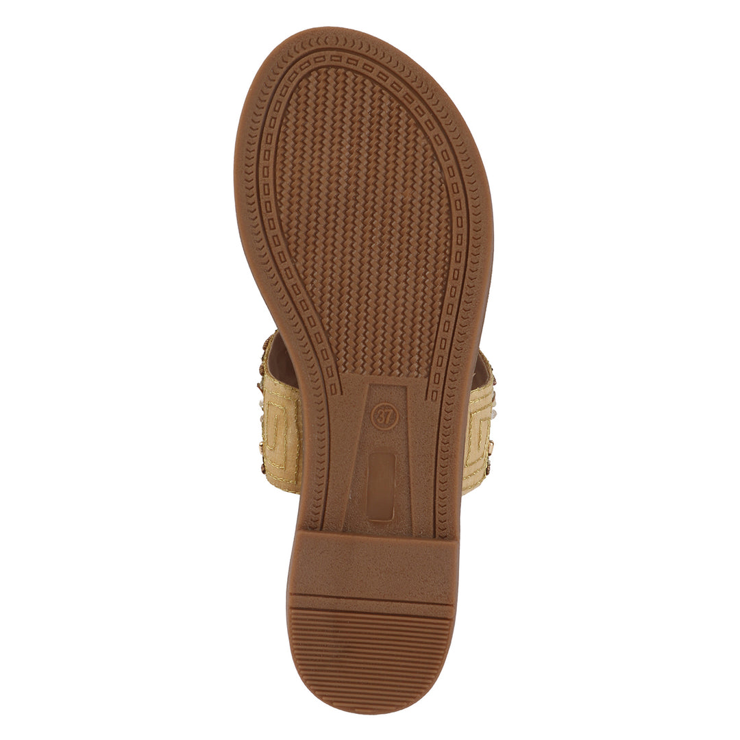 Hand-Embellished Toe Loop Flats