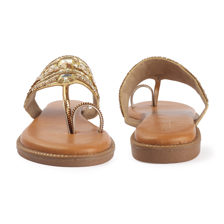 Hand-Embellished Toe Loop Flats