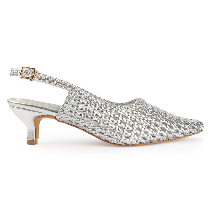 Elegant Basket-Weave Heels