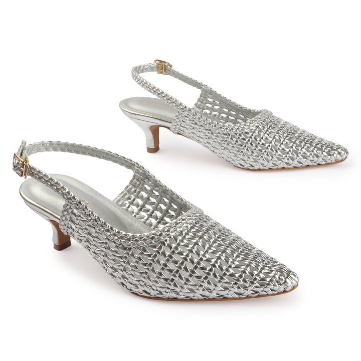Elegant Basket-Weave Heels