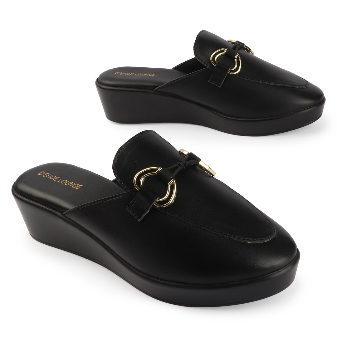 Low Wedge Heel Buckle Detail