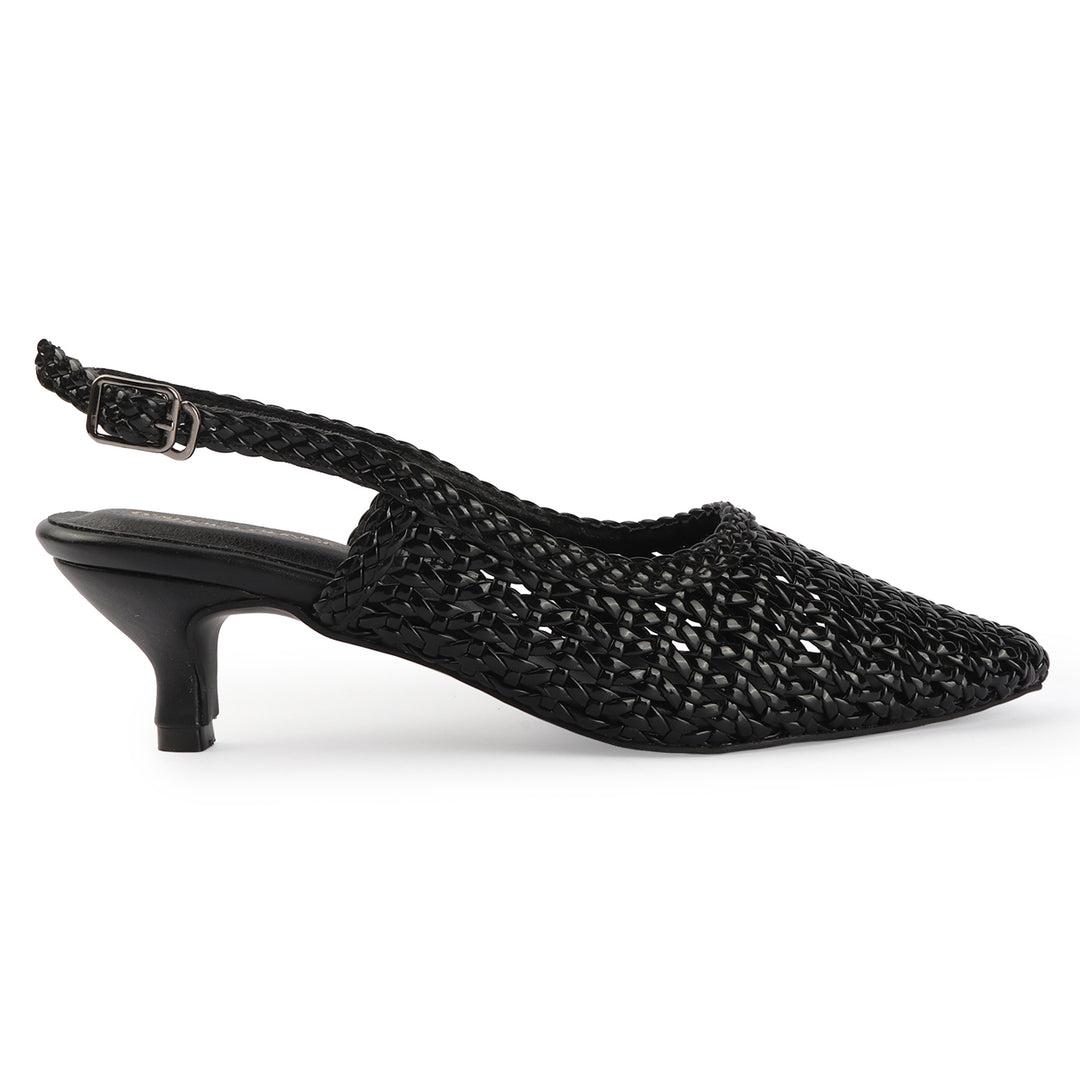 Elegant Basket-Weave Heels