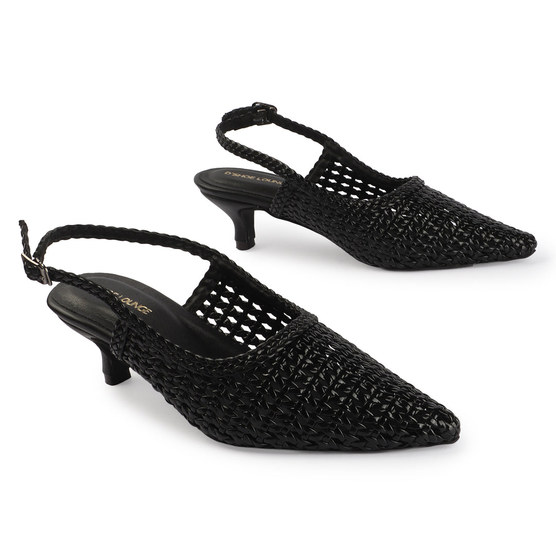 Elegant Basket-Weave Heels