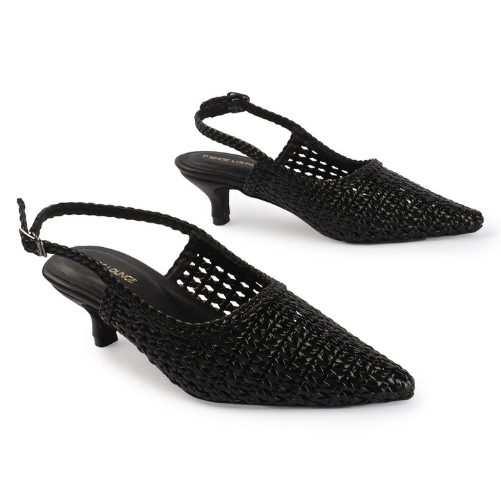 Elegant Basket-Weave Heels