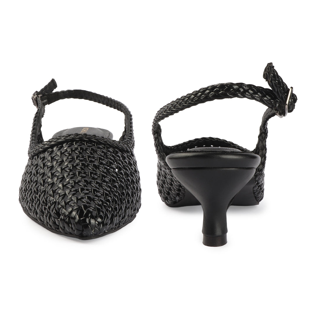 Elegant Basket-Weave Heels