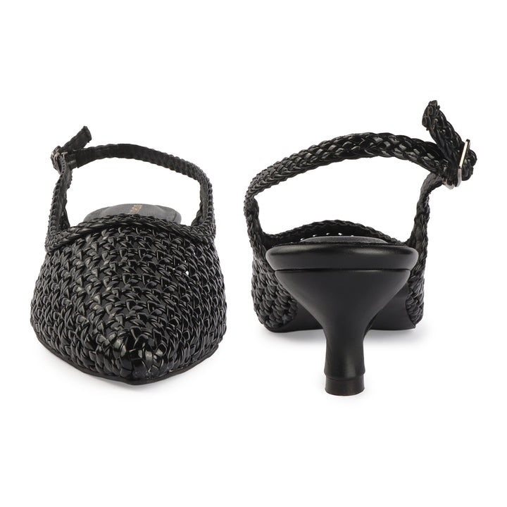 Elegant Basket-Weave Heels