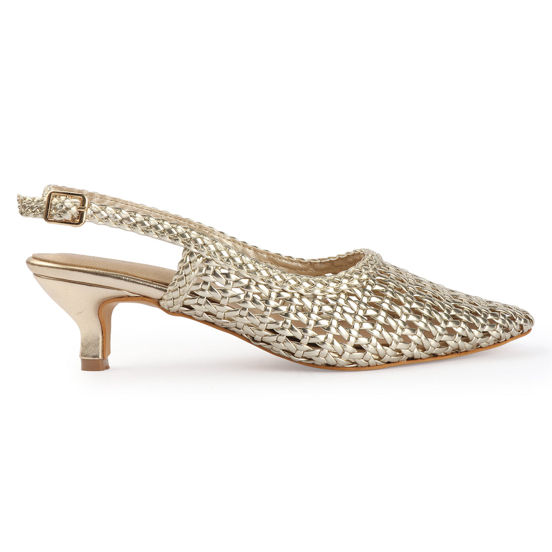 Elegant Basket-Weave Heels