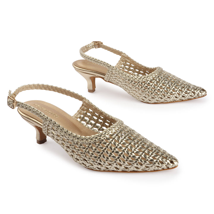 Elegant Basket-Weave Heels
