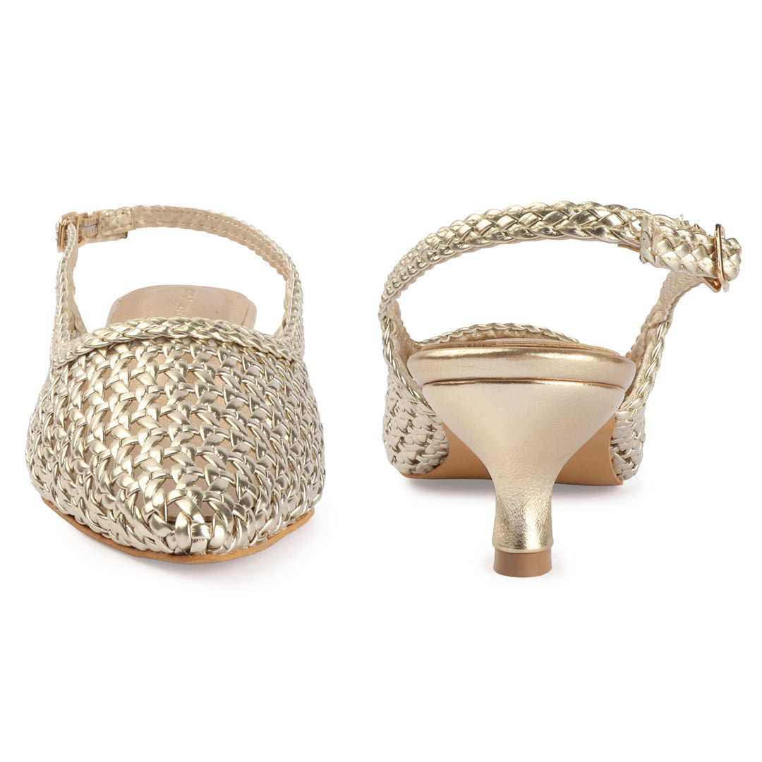 Elegant Basket-Weave Heels