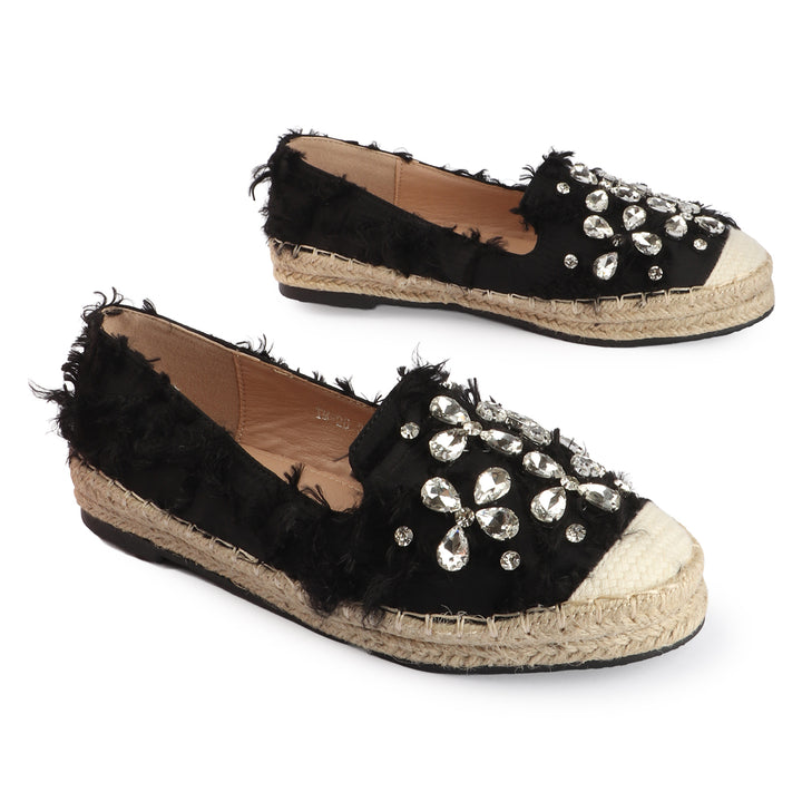 Espadrille with Crystal Detailing