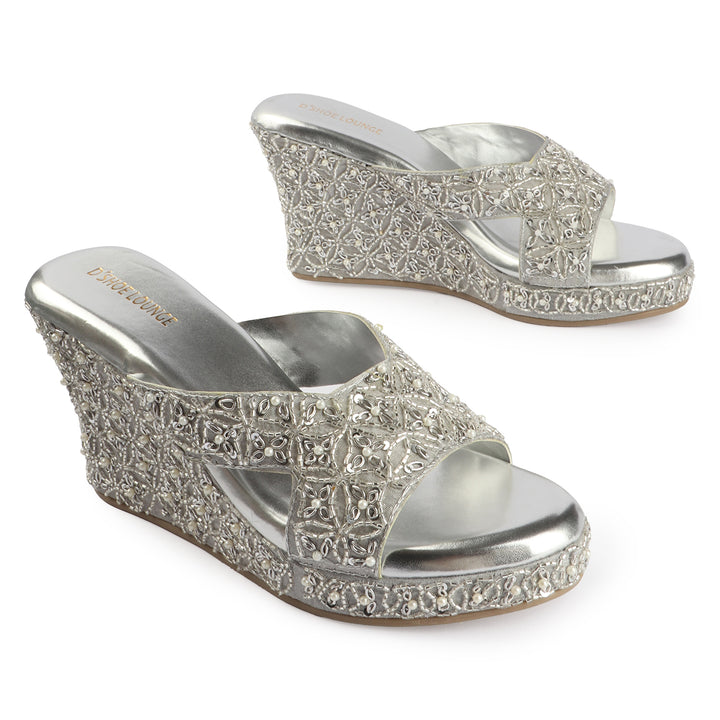 Embellished Wedge Heels
