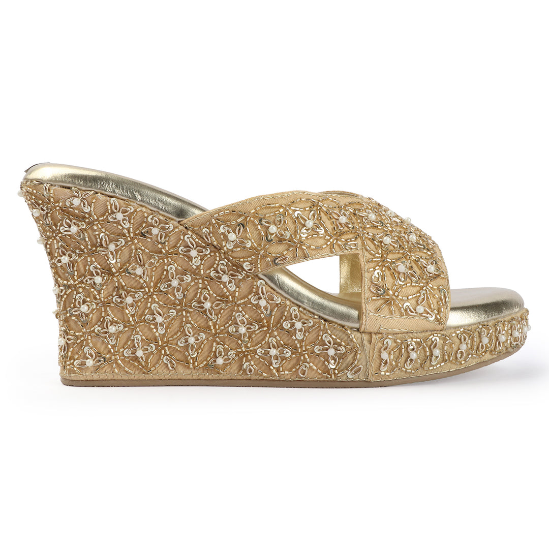 Embellished Wedge Heels