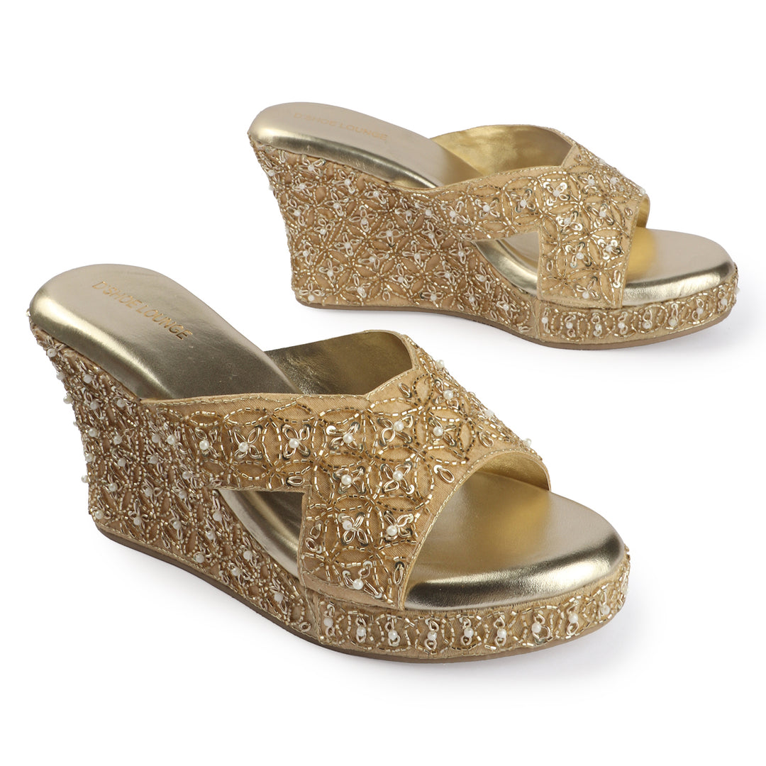Embellished Wedge Heels