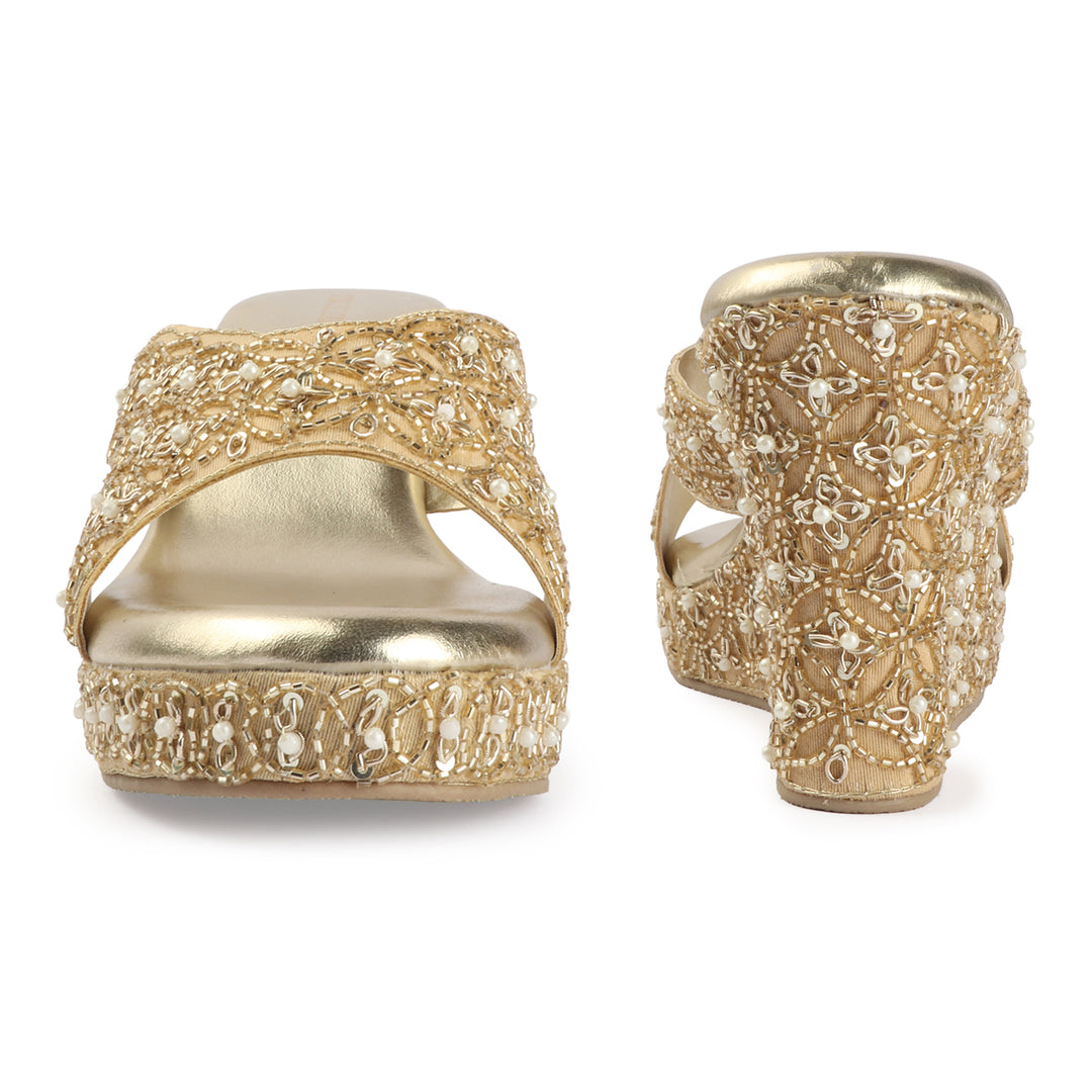 Embellished Wedge Heels