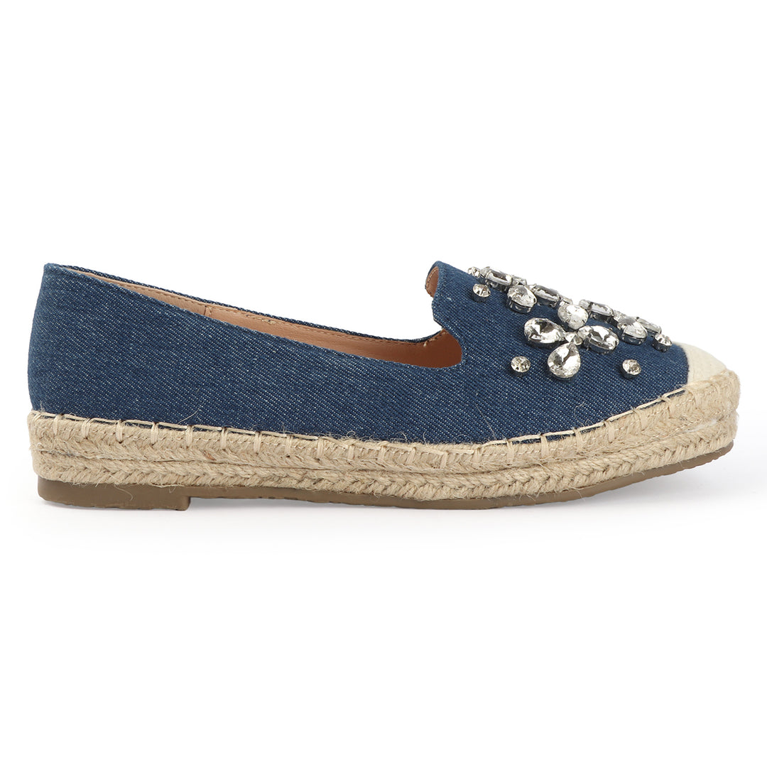 Espadrille with Crystal Detailing