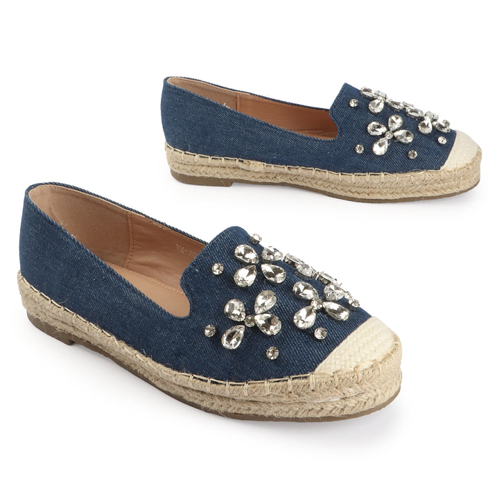 Espadrille with Crystal Detailing