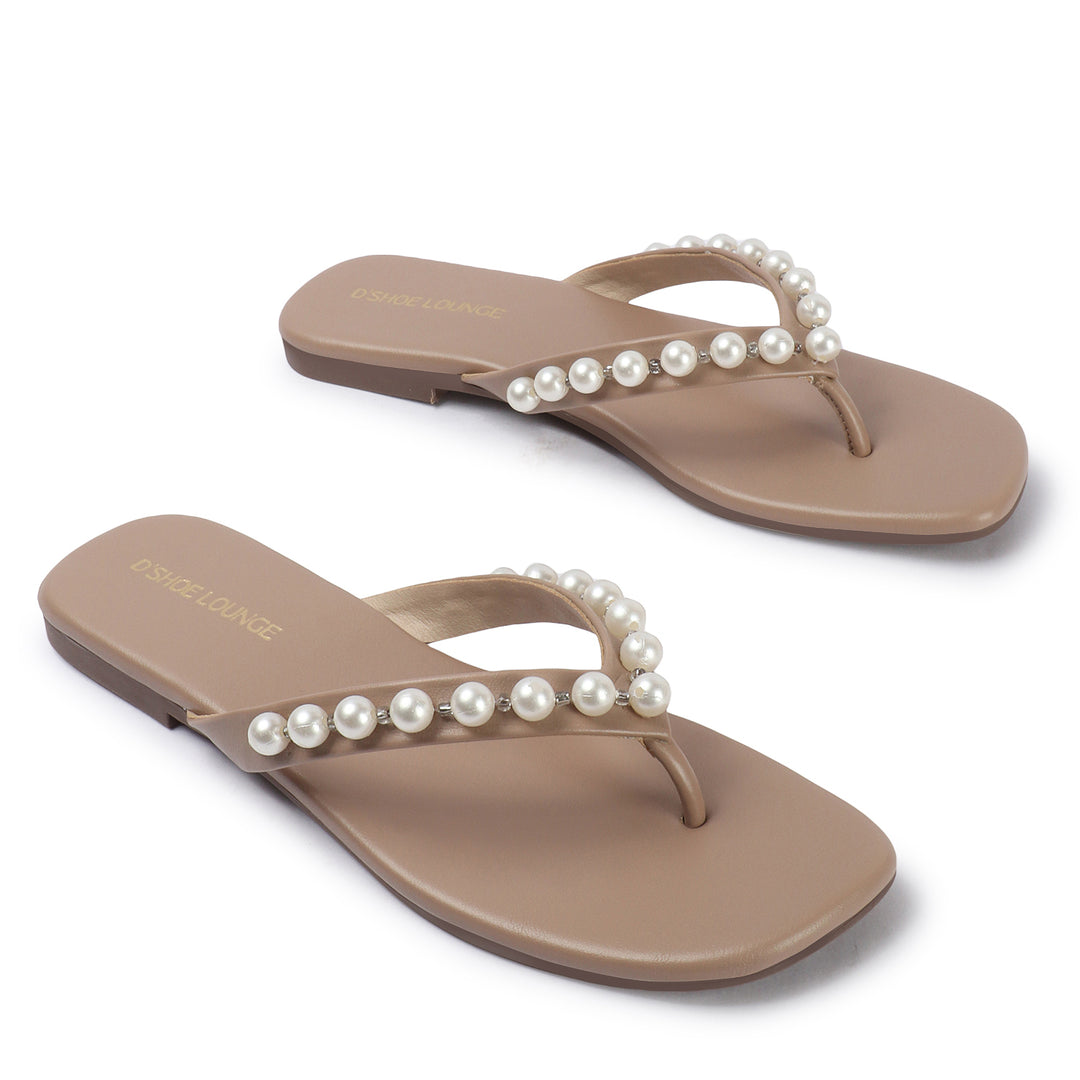 Pearl Open Toe Flat