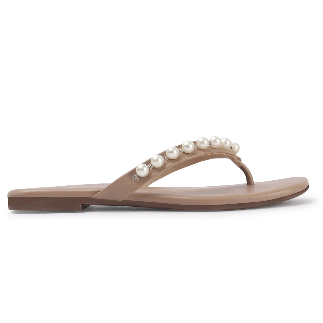 Pearl Open Toe Flat