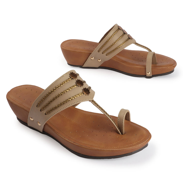 Wedge Kolhapuri-Style Sandals