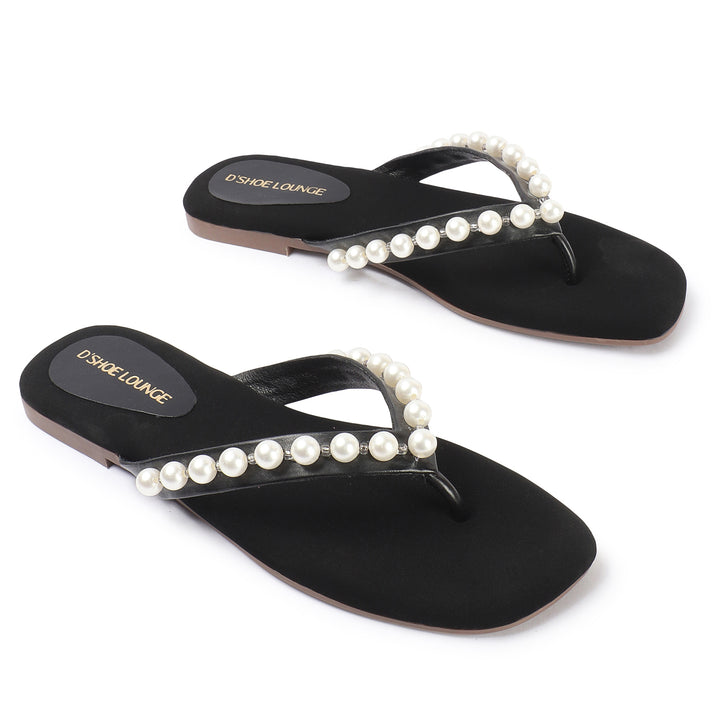 Pearl Open Toe Flat