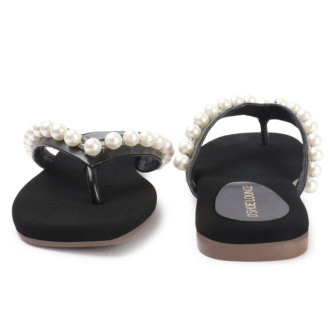 Pearl Open Toe Flat