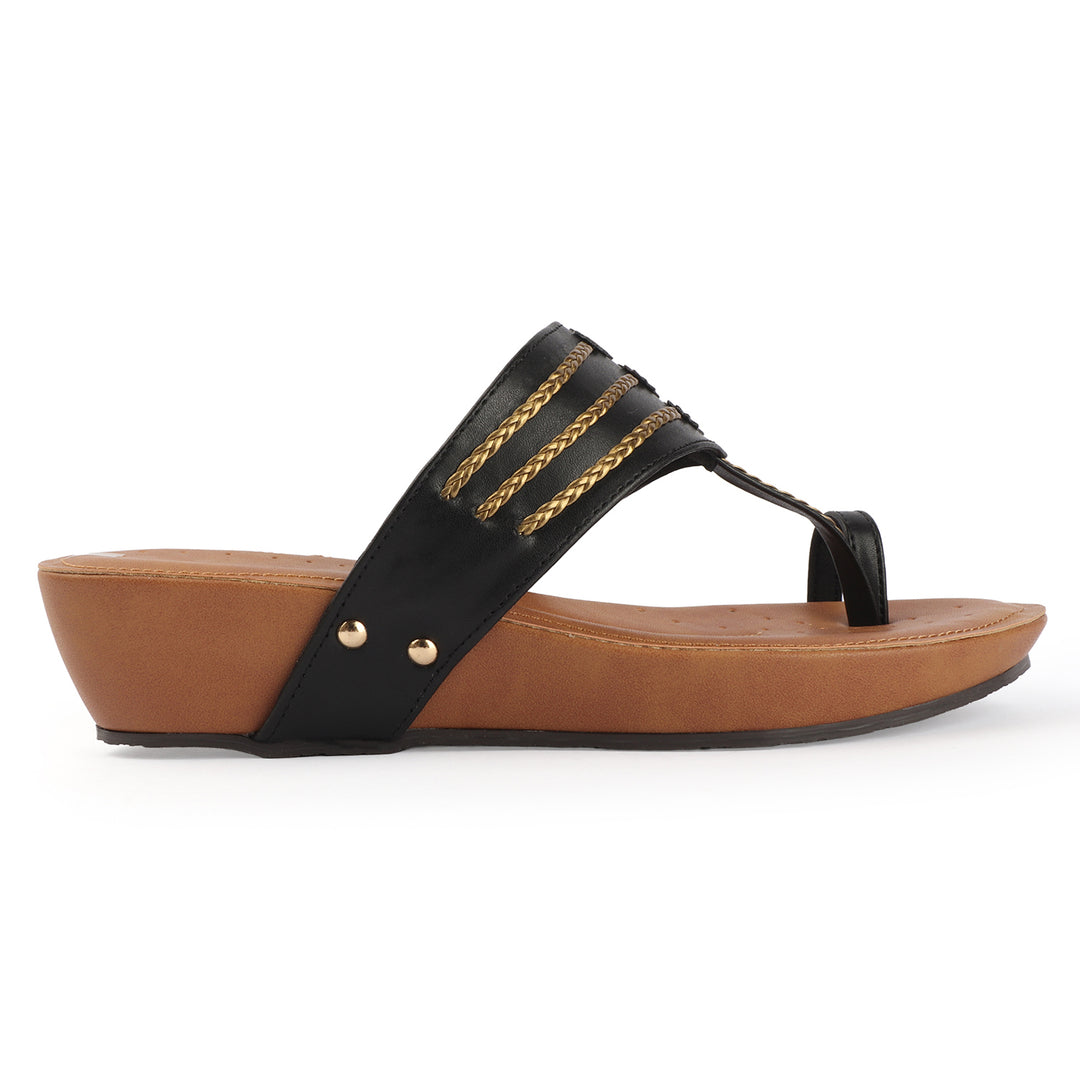 Wedge Kolhapuri-Style Sandals