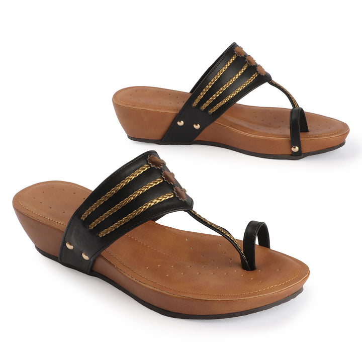Wedge Kolhapuri-Style Sandals