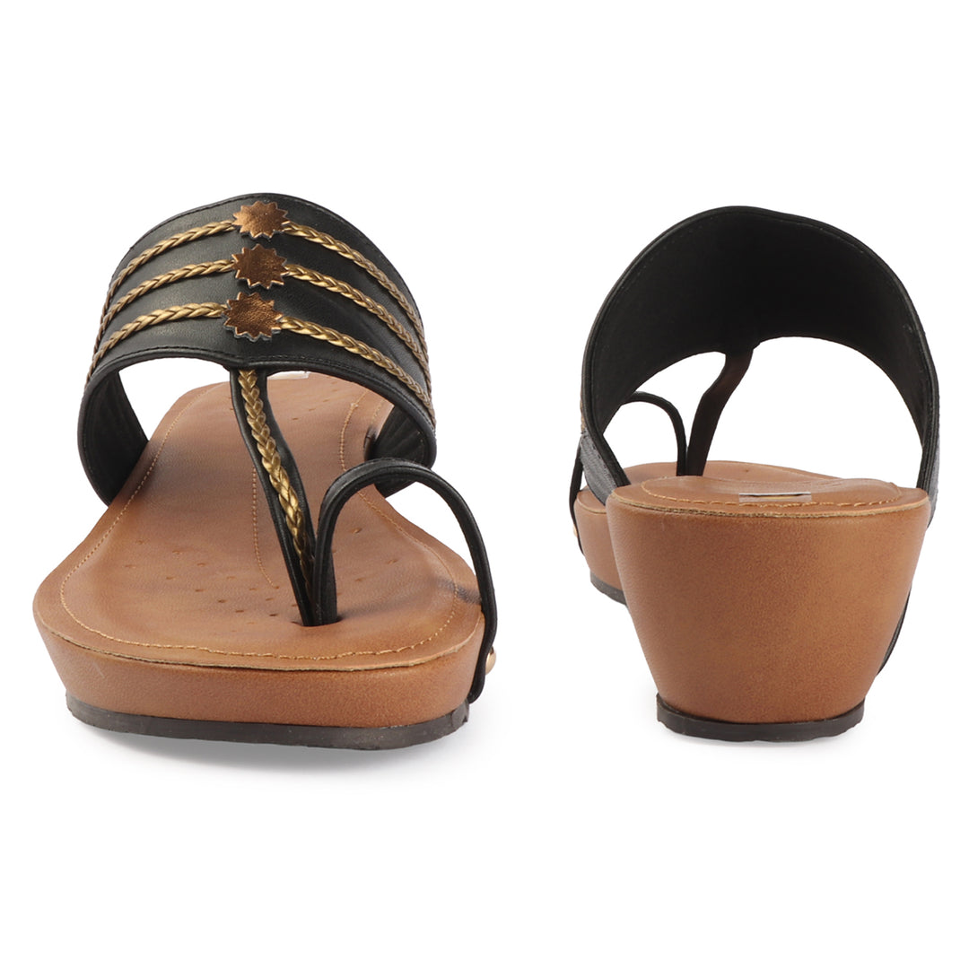 Wedge Kolhapuri-Style Sandals