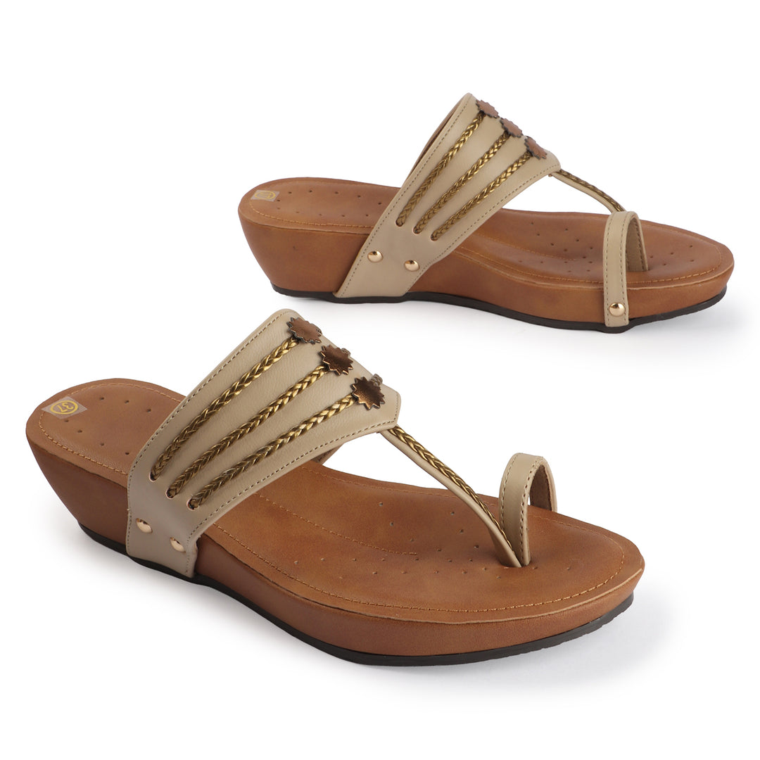 Wedge Kolhapuri-Style Sandals