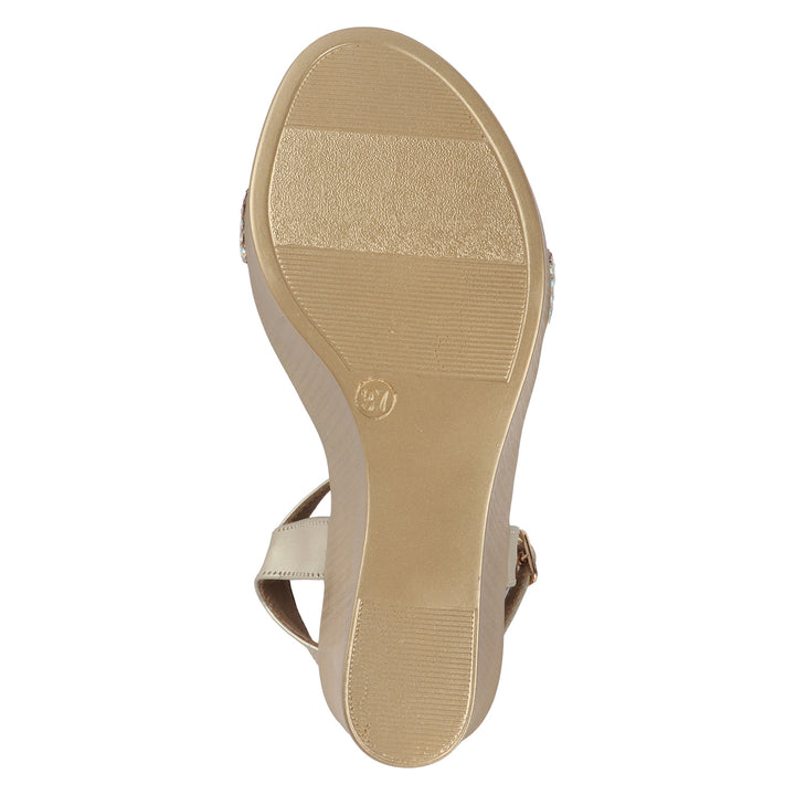 Rhinestone Strap Wedge Sandals