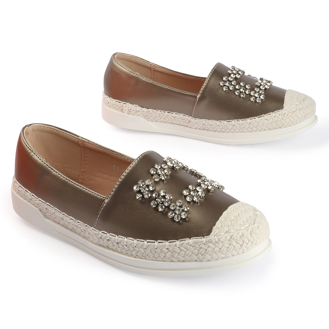 Gold Embellished Espadrille