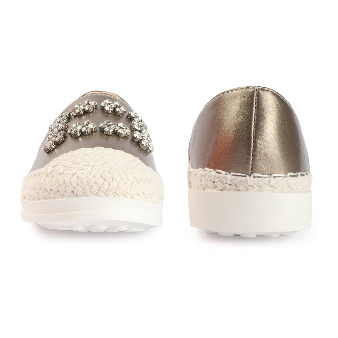 Gold Embellished Espadrille